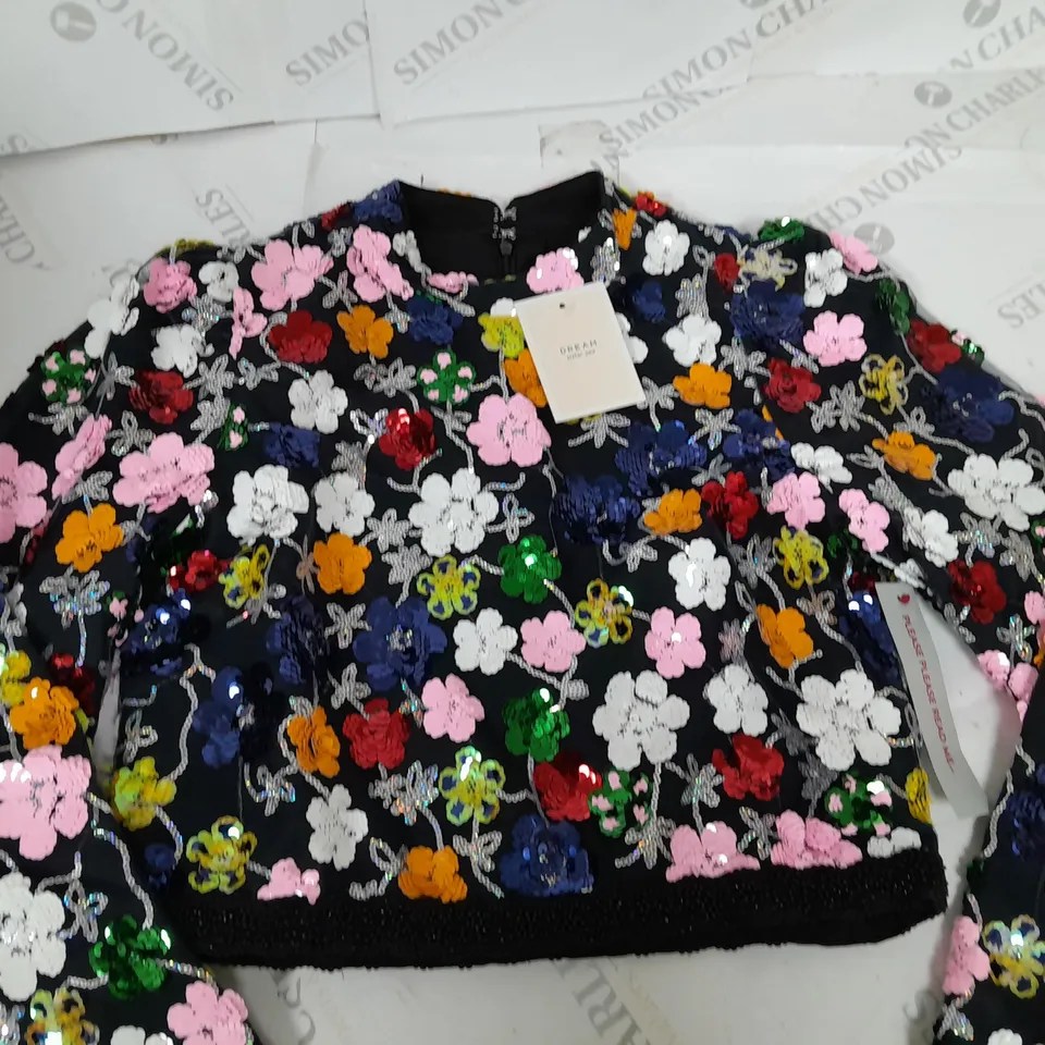 DREAM SISTER JANE WONDERLAND SEQUIN TOP IN MULTI - XS