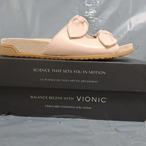 BOXED PAIR OF VIONIC OPEN TOE SANDALS IN PINK SIZE UK 6