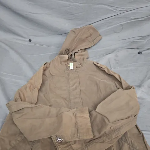 DENIM CO WOMEN'S KHAKI HOODED JACKET – UK 10 (EU 38)