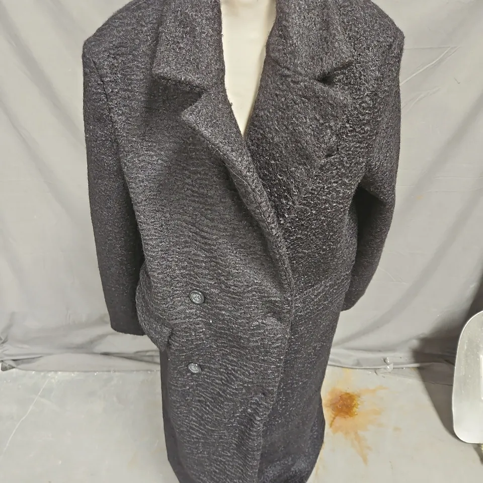 NA-KD LONGLINE STRAIGHT COAT IN BLACK SIZE EU 38
