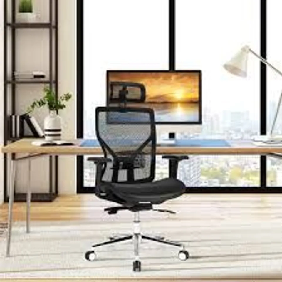 BOXED COSTWAY ERGONOMIC OFFICE CHAIR HIGH-BACK MESH CHAIR W/ADJUSTABLE LUMBAR SUPPORT