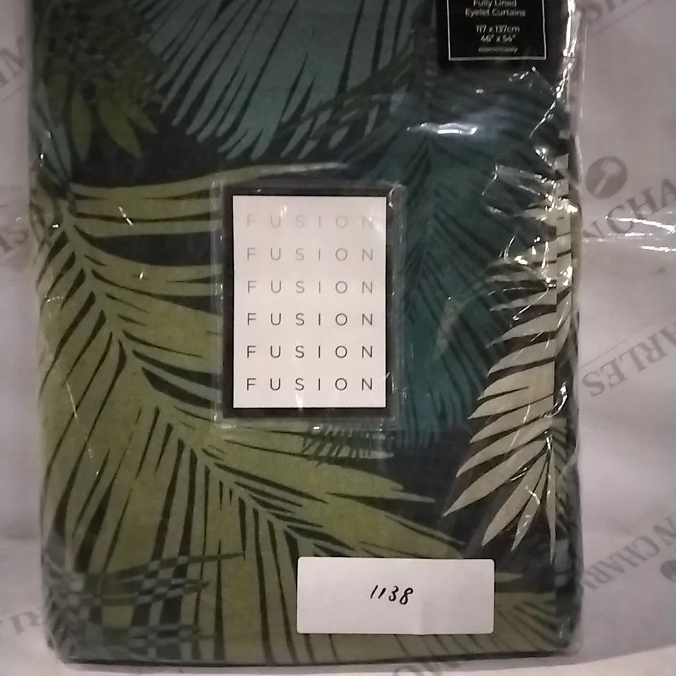 Bagged fusion tropical multi eyelet curtains 117x137cm approximately