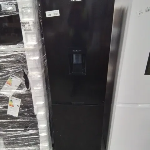 SWAN FRIDGE FREEZER WITH UN-PLUMBED WATER DISPENSER IN BLACK