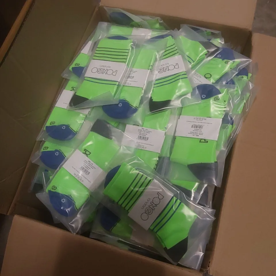 BOX TO CONTAIN A LARGE QUANTITY OF BRAND NEW PAIRS OF PONGO LONDON CYCLING SOCKS // 1 PAIR PER PACK