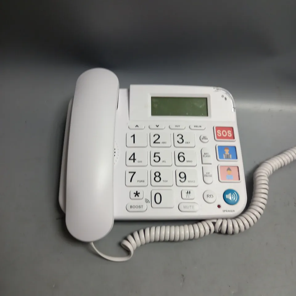 BOXED OR-813 BIG KEYS WIRED TELEPHONE WHITE 