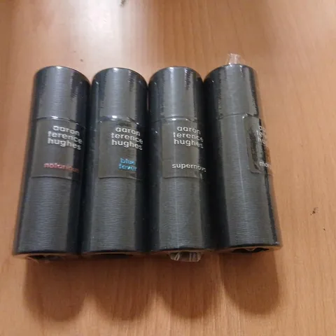 FOUR ASSORTED AARON TERENCE HUGHES FRAGRANCES TO INCLUDE; MORPHEUS, SUPERNOVA, BLUE FEVER AND NOTORIOUS