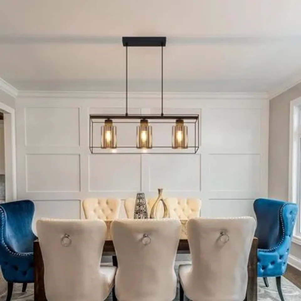 BOXED 3-LIGHT MATTE BLACK CYLINDER PENDANT