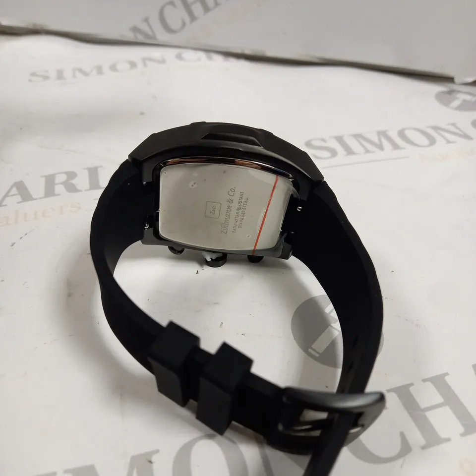 MENS ZIHLMANN & CO – CHRONOGRAPH MOVEMENT – RUBBER STRAP – BLACK DIAL 