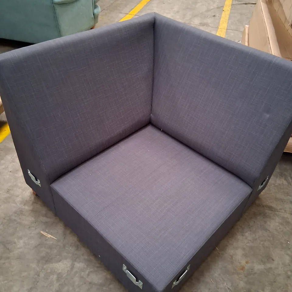 SIX ASSORTED UPHOLSTERY PRODUCTS TO INCLUDE; GREY FABRIC SOFA SECTION, HAMPTON OATMEAL FABRIC CORNER SOFA BOXES 2 OF 3 AND 3 OF 3, GREY FABRIC TWO SEATER