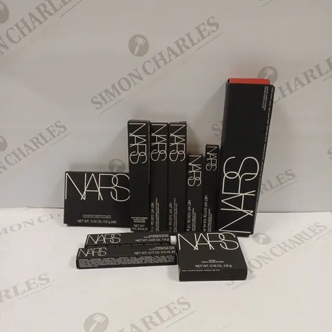 APPROXIMATELY 10 ASSORTED NARS BEAUTY PRODUCTS TO INCLUDE EYESHADOW PALETTE, EYELINER, BLUSH AND SOFT MATTE PRIMER