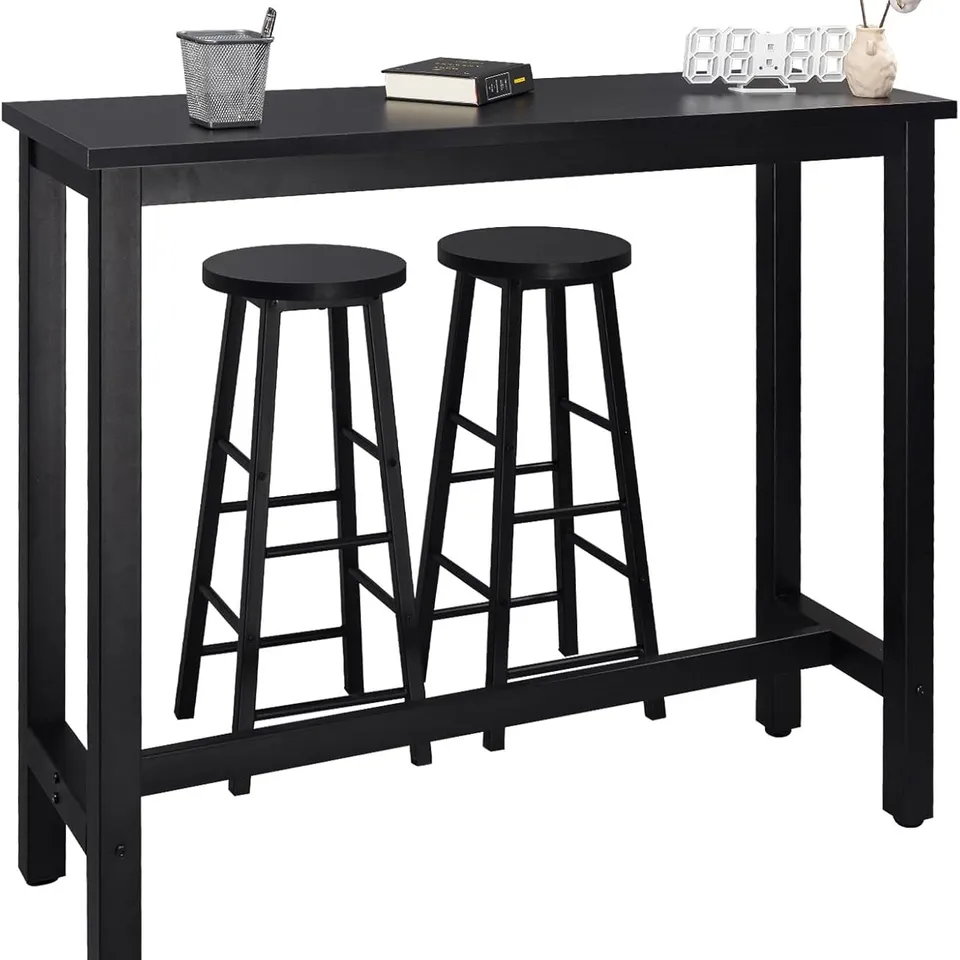 BOXED SET OF 2 WOLTU BLACK BAR STOOLS