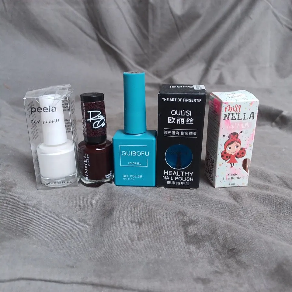 APPROXIMATELY 20 BOTTLES OF NAIL VARNISH TO INCLUDE MISS NELLA, RIMMEL AND PEELA