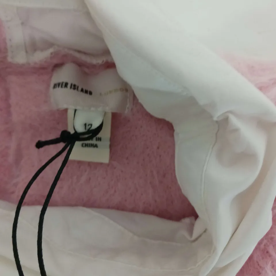 RIVER ISLAND PINK JUMPER WITH UNDER SHIRT EFFECT SIZE UK 12