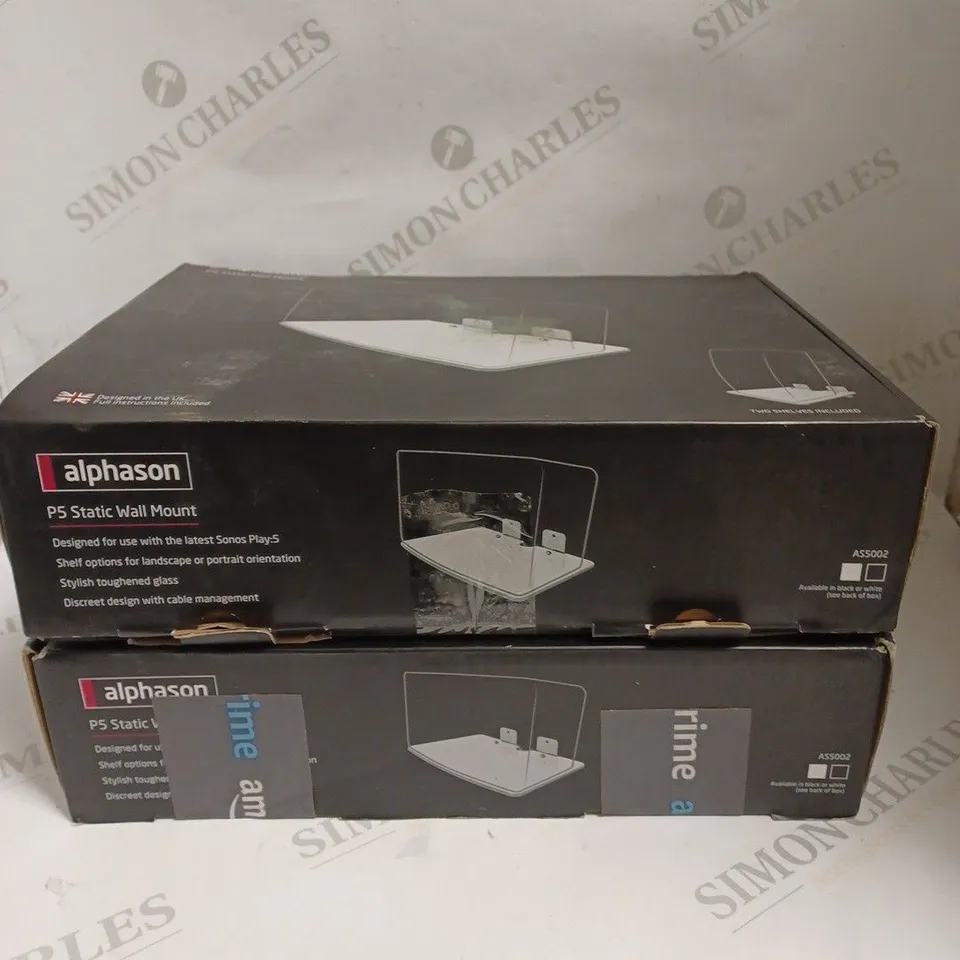 2 X BOXED ALPHASON P5 STATIC WALL MOUNTS IN BLACK