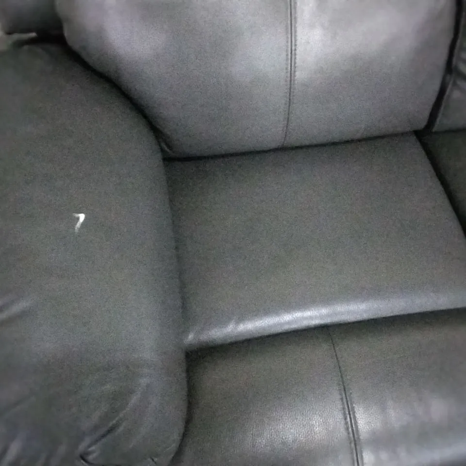 QUALITY DESIGNER BLACK LEATHER MANUAL RECLINER 3 SEATER SOFA