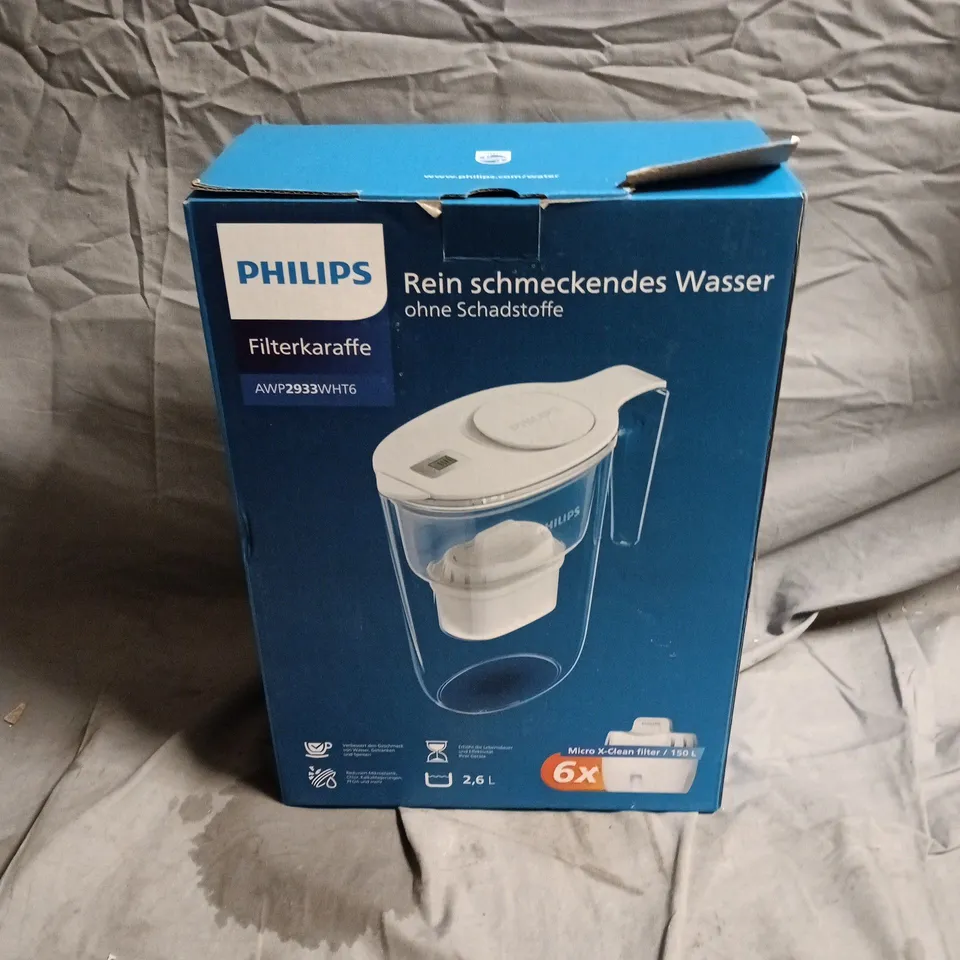 PHILIPS WATER FILTER CARAFE, 2.6 L– BOXED
