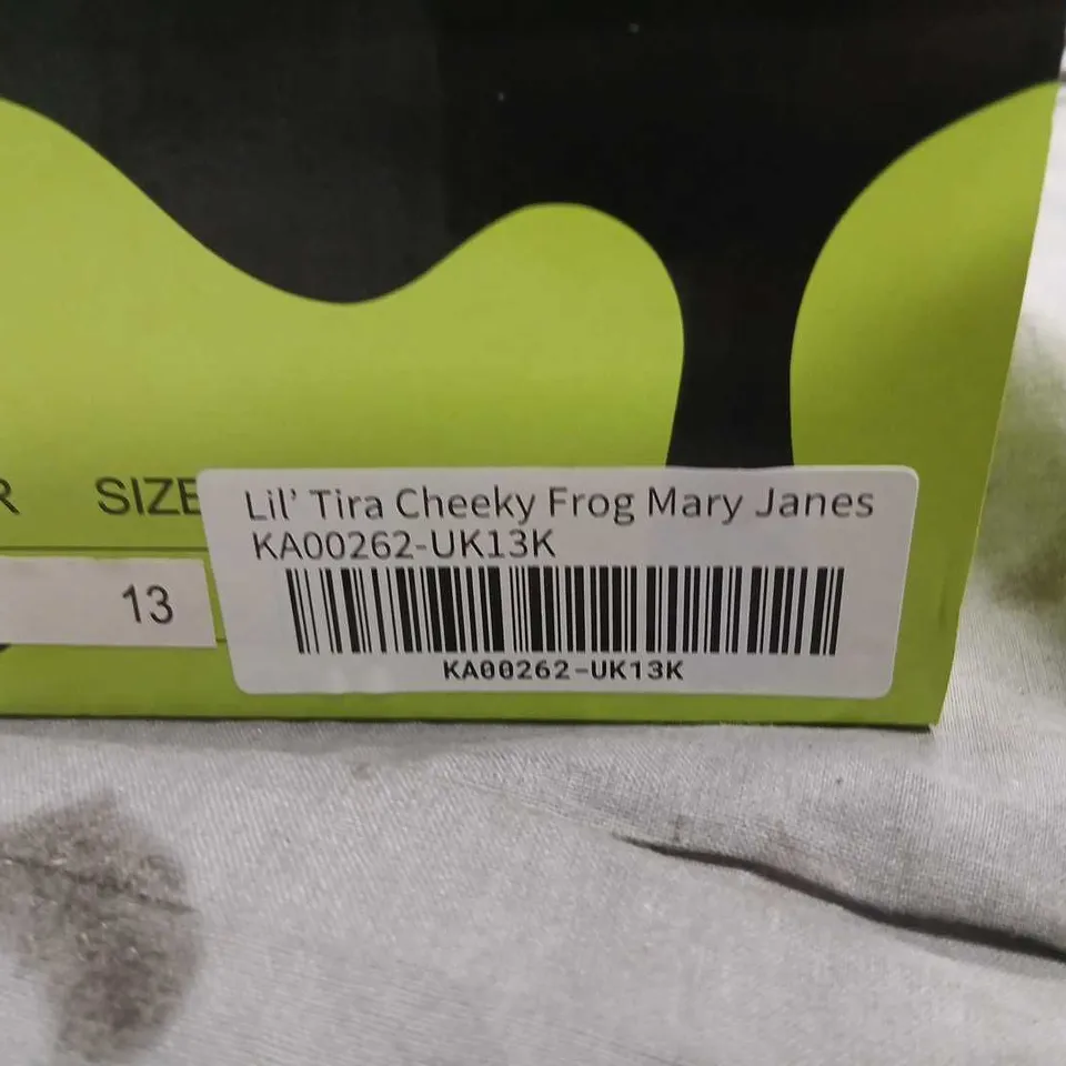 BRAND NEW BOXED KOI KIDZ LIL' TIRA CHEEKY FROG MARY JANES – KA00262-UK13K, UK 13 (KIDS)