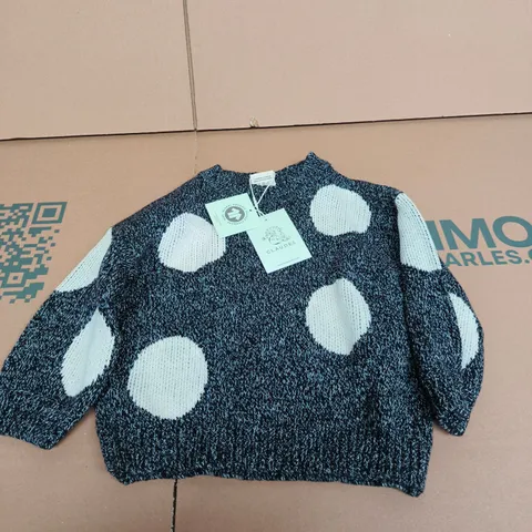CLAUDE & CO LORI SPOT CHARCOAL SWEATER, 1-2Y
