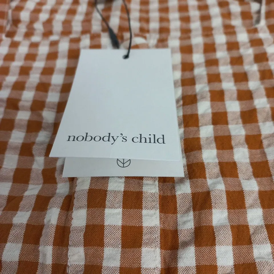 NOBODY'S CHILD SAMMIE BUTTON FRONT TANK – UK 10 (EU 38, USA 6) – SOFT ORANGE GINGHAM