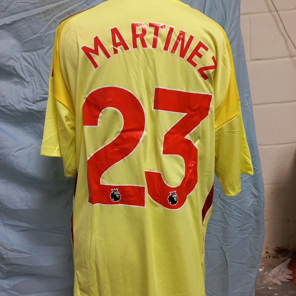 ADIDAS ASTON VILLA FOOTBALL JERSEY IN YELLOW SIZE LARGE