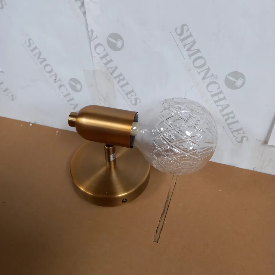 WREXHAM WALL LIGHT ANTIQUE BRASS CUT CRYSTAL STYLE GLASS