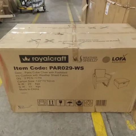 BOXED PARIS CUBE CHAIR WITH FOOTSTOOL (1 BOX)