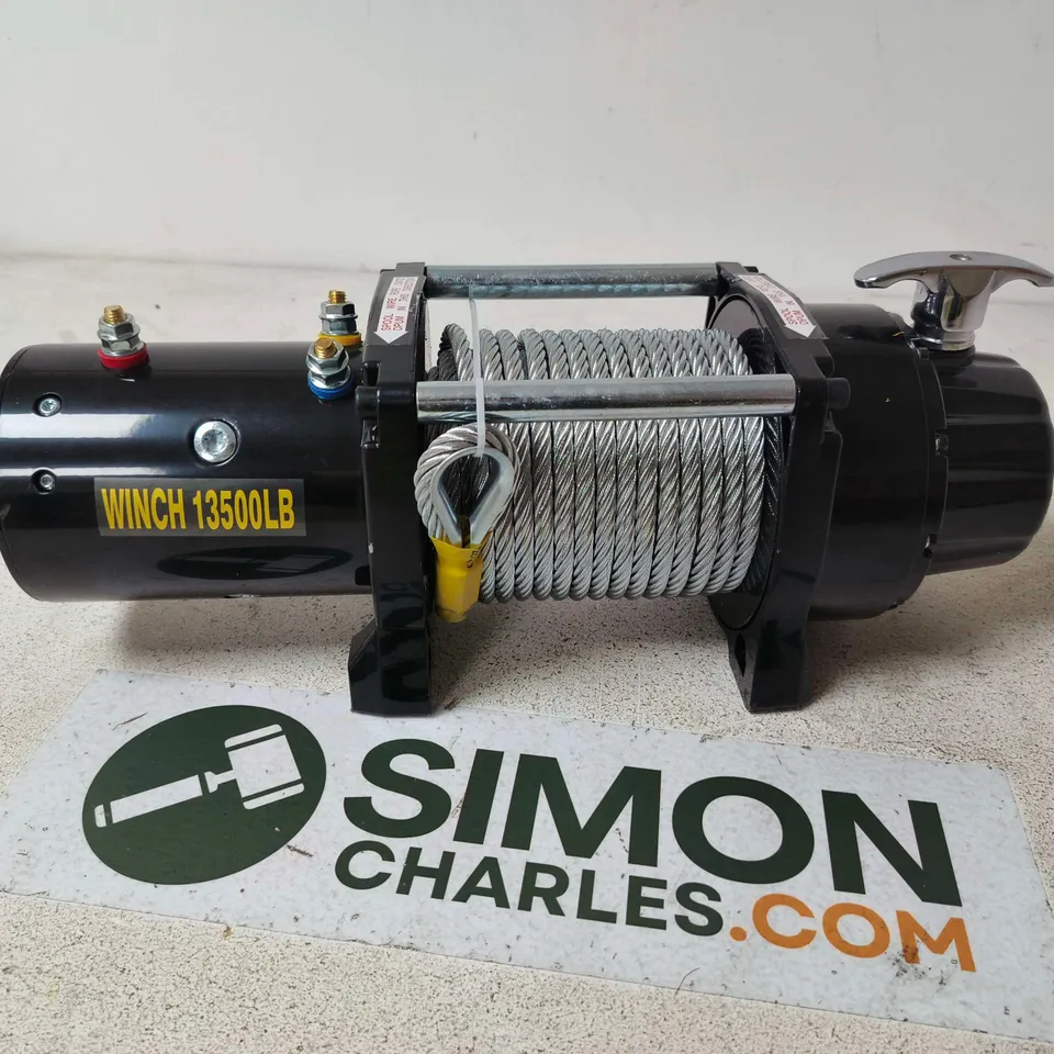 WINCH 13,500 LB CAPACITY WITH STEEL WIRE ROPE AND MOUNTING FRAME