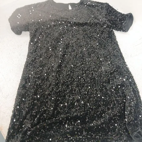 UK 14 NEW LOOK BLACK SEQUIN DRESS β WOMEN'S EVENINGWEAR
