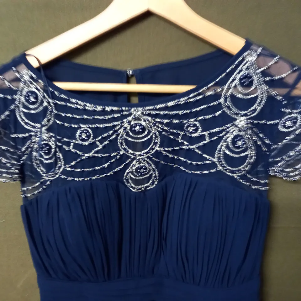 QUIZ NAVY EMBELLISHED DRESS - 18