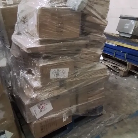 PALLET OF ASSORTED HOUSEHOLD GOODS AND PRODUCTS TO INCLUDE;FLOATING SHELVES,SHELVES,TRAINERS 