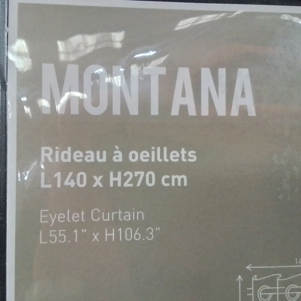 BRAND NEW MONTANA BLACK EYELET CURTAIN //140 X 270CM 