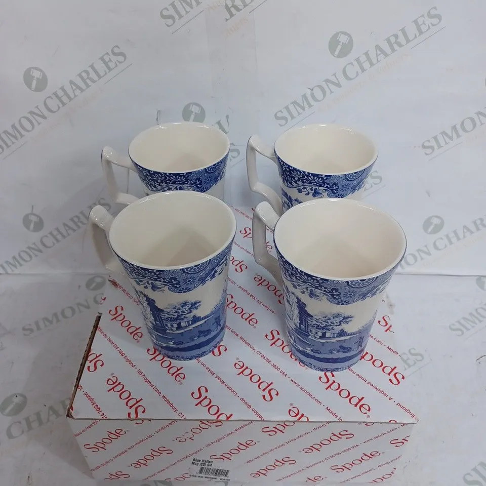 BLUE ITALIAN SET OF 4 MUGS - COLLECTION ONLY 