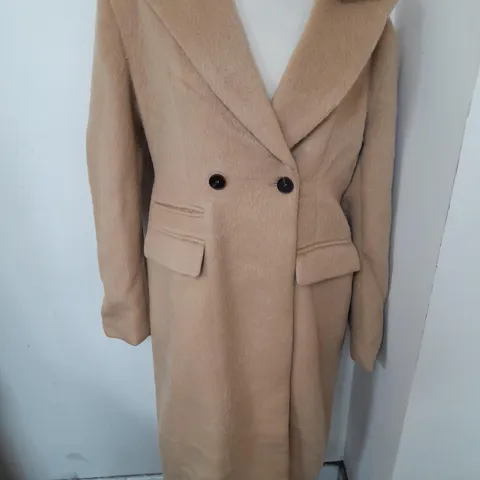 4TH RECKLESS LONGLINE BUTTON FRONT COAT IN CAMEL - UK 10