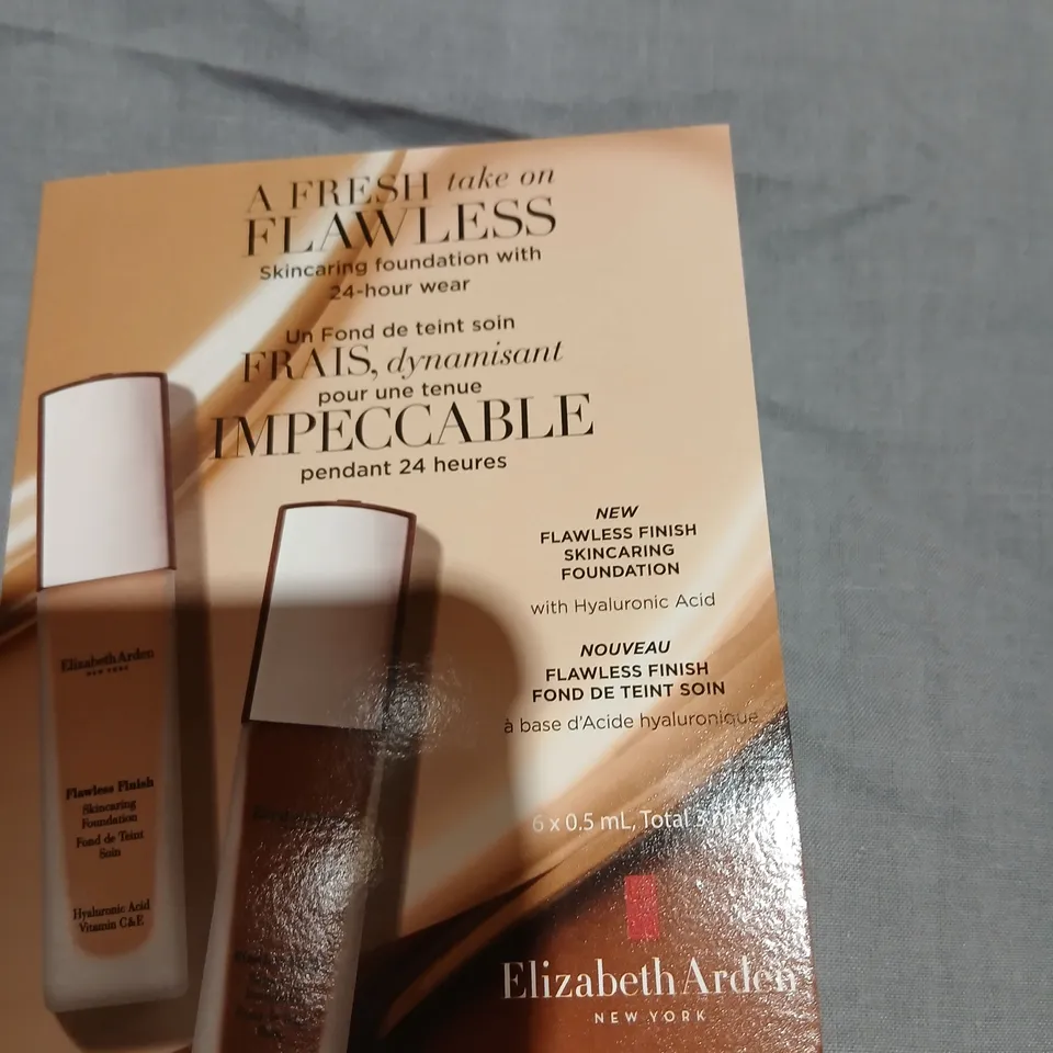 APPROXIMATELY 288 ELIZABETH ARDEN FLAWLESS FINISH SKINCARE FOUNDATION SET – 6 X 0.5 ML