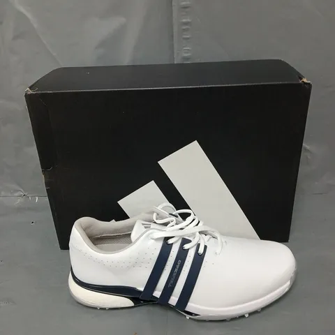 BOXED PAIR OF ADIDAS TOUR360 24 WHITE UK 12 WITH CAP