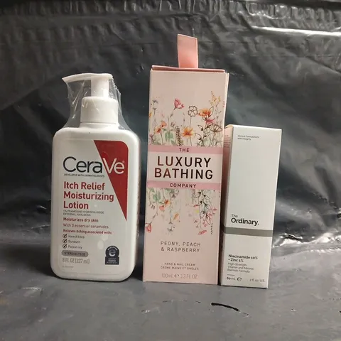 APPROXIMATELY 20 ASSORTED COSMETIC ITEMS TO INCLUDE CERAVE, THE ORDINARY, ETC - COLLECTION ONLY
