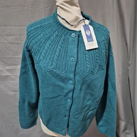 SEASALT CORNWALL SAND SONG CARDIGAN IN DARK WRECKAGE TEAL SIZE 12