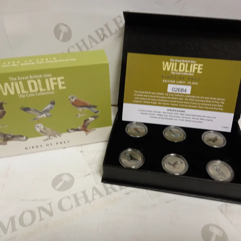 WESTMINSTER THE GREAT BRITISH ISLES WILDLIFE BIRDS OF PREY 10P 6PC COIN COLLECTION