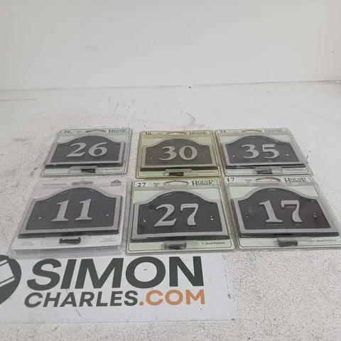 SET OF 6 HOUSE NUMBER PLAQUES