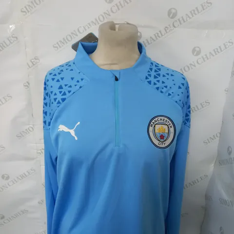 MANCHESTER CITY FC 1/4 ZIP TRAINING TOP SIZE S