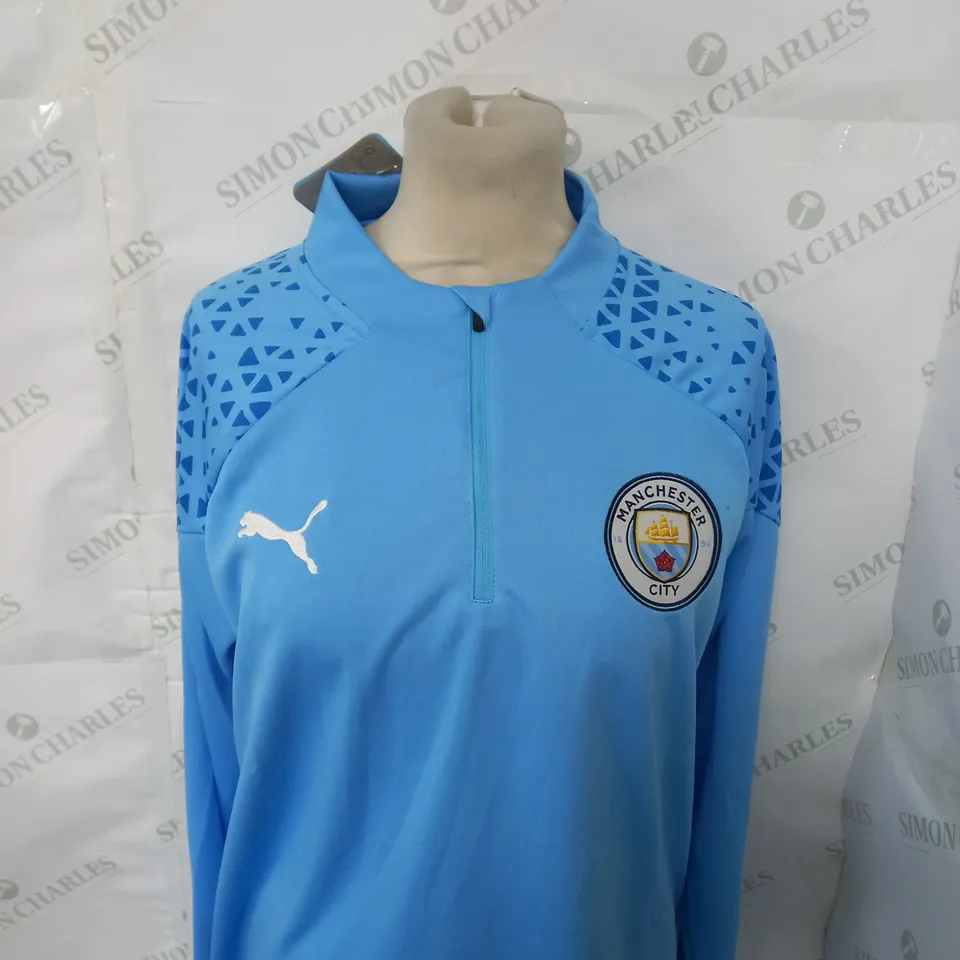 MANCHESTER CITY FC 1/4 ZIP TRAINING TOP SIZE S