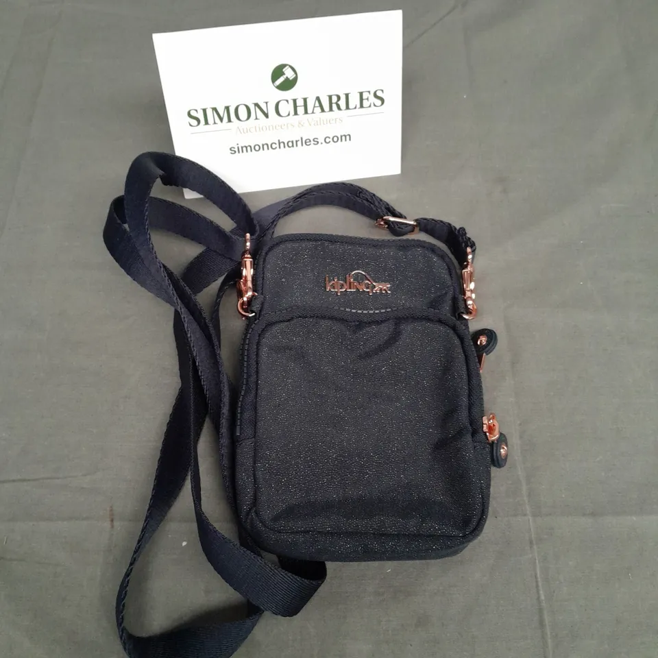 KIPLING LADIES CROSSBODY BAG NAVY BLUE WITH GLITTER DETAIL