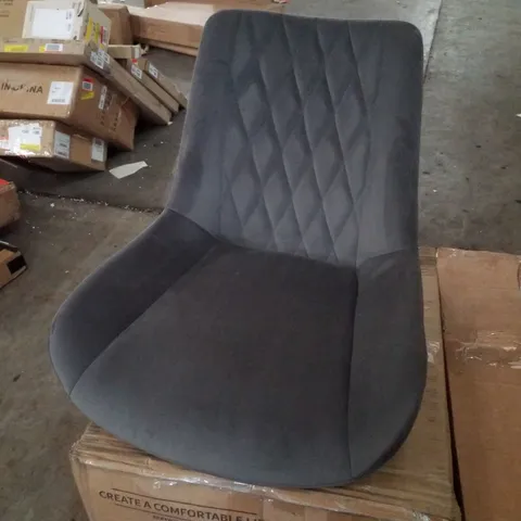 BOXED CARL SET OF TWO GREY CRUSHED VELVET UPHOLSTERED DINING/SIDE CHAIRS
