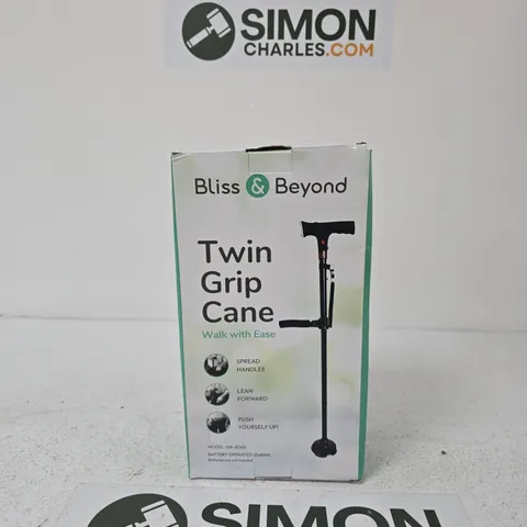 BLISS & BEYOND TWIN GRIP CANE – WALK WITH EASE (BOXED)