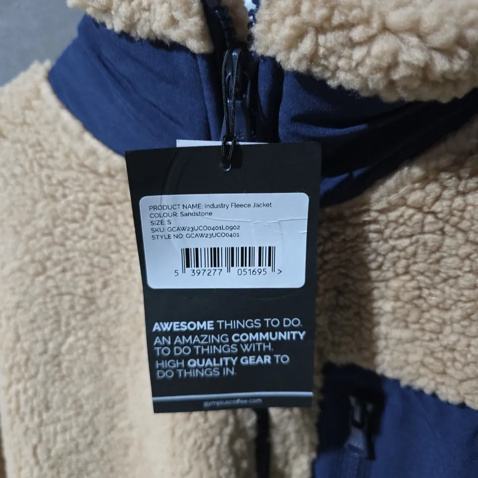 GYM+COFFEE INDUSTRY FLEECE JACKET – SANDSTONE, SIZE S