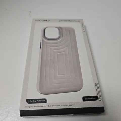 BOX OF APPROXIMATELY 10 DECODED BACK COVER FOR IPHONE 14 PLUS – LEATHER CASE