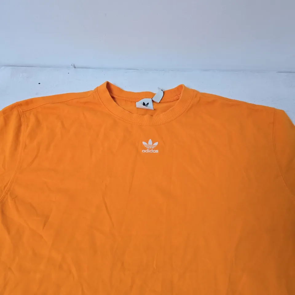 Adidas Orange LOGO TEE - SIZE 10
