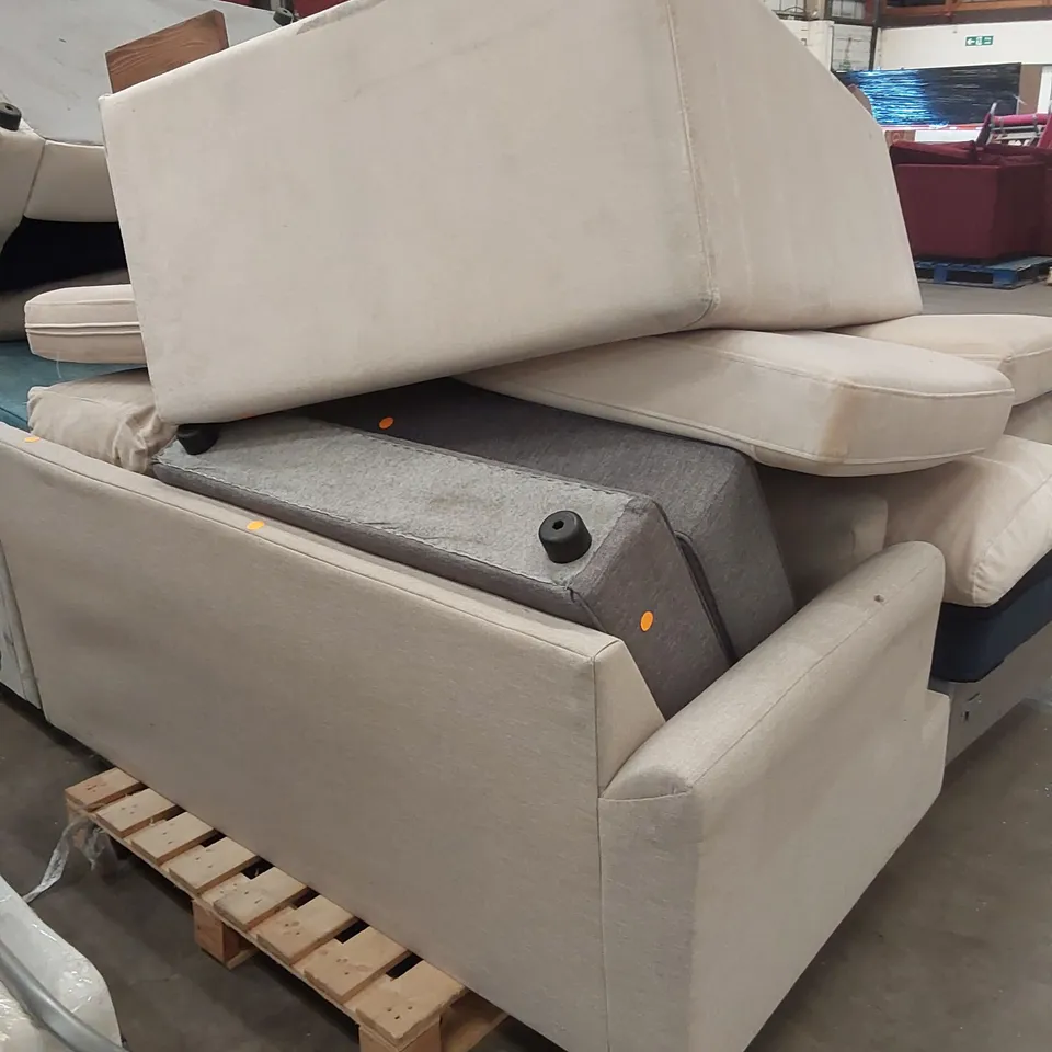 PALLET OF ASSORTED INCOMPLETE SOFA BED PARTS, PIECES AND CUSHIONS