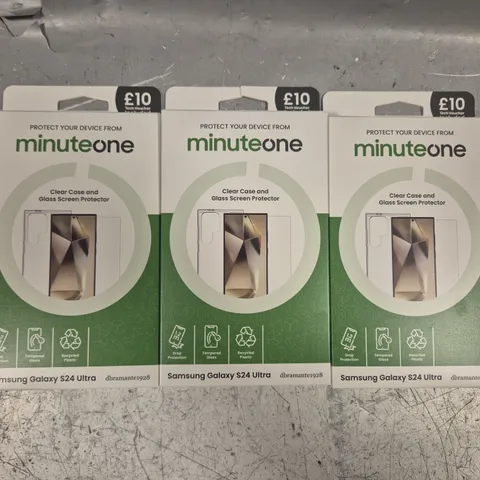 BOX OF APPROXIMATELY 12 MINUTE ONE CLEAR CASE AND GLASS SCREEN PROTECTORS FOR SAMSUNG GALAXY S24 ULTRA