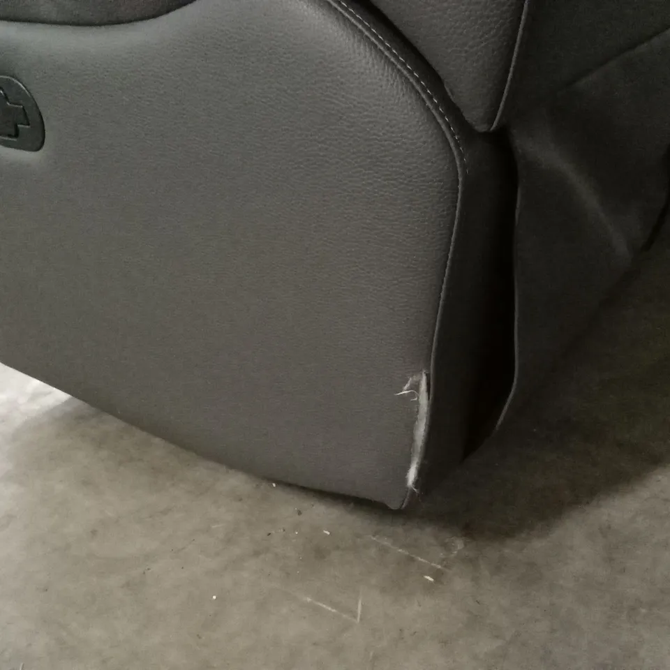 ROTHBURY LUXURY FAUX LEATHER HIGH BACK 3 SEATER MANUAL RECLINER SOFA - CHARCOAL RRP £729